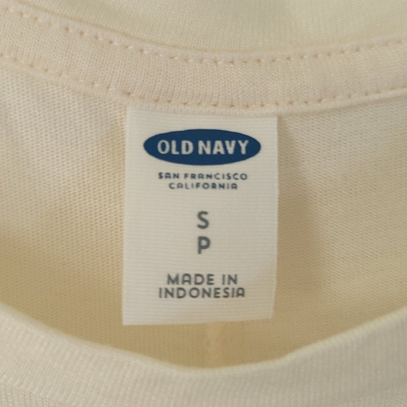 Old Navy Size Small Beige Graphic Novelty Sip Sip Hooray Top - Picture 4 of 6